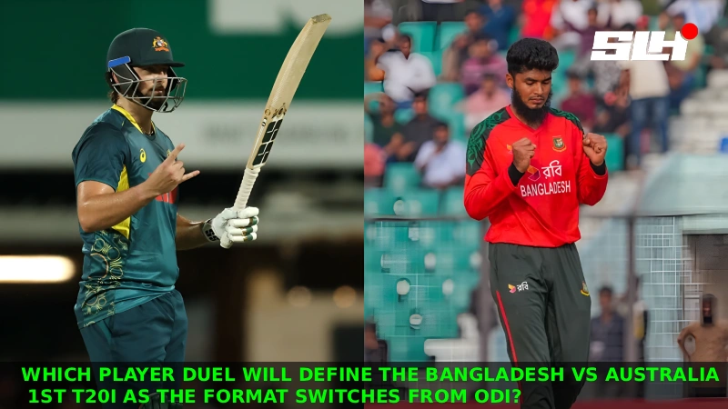 Which player duel will define the Bangladesh vs Australia 1st T20I as the format switches from ODI?