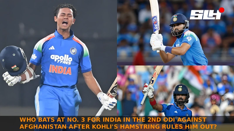 Who bats at No. 3 for India in the 2nd ODI against Afghanistan after Kohli’s hamstring rules him out?