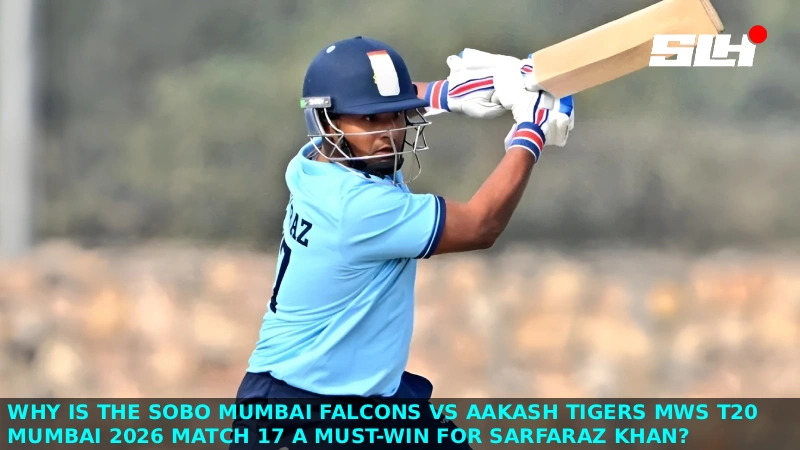 Why Is the SoBo Mumbai Falcons vs Aakash Tigers MWS T20 Mumbai 2026 Match 17 a Must-Win for Sarfaraz Khan?