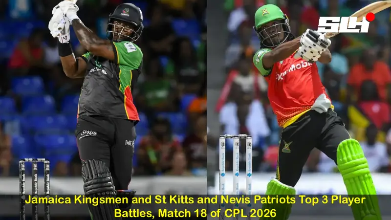 Jamaica Kingsmen and St Kitts and Nevis Patriots Top 3 Player Battles, Match 18 of CPL 2026
