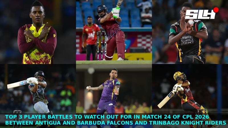 Top 3 Player Battles to Watch Out for in Match 24 of CPL 2026 between Antigua and Barbuda Falcons and Trinbago Knight Riders