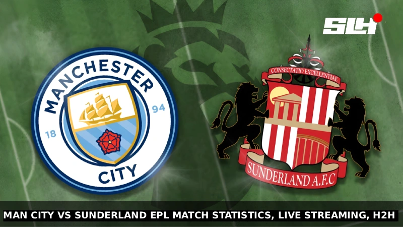 Man City vs Sunderland EPL Match Statistics, Live Streaming, H2H History & Predicted Lineups